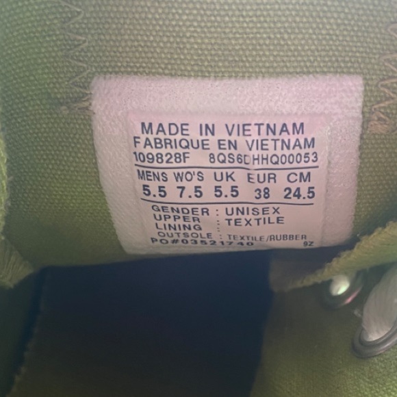 SINGLE RIGHT Lime Green Converse size 5.5 - Picture 8 of 9